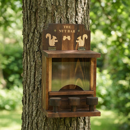 Wooden Squirrel Feeder - The Nut Bar